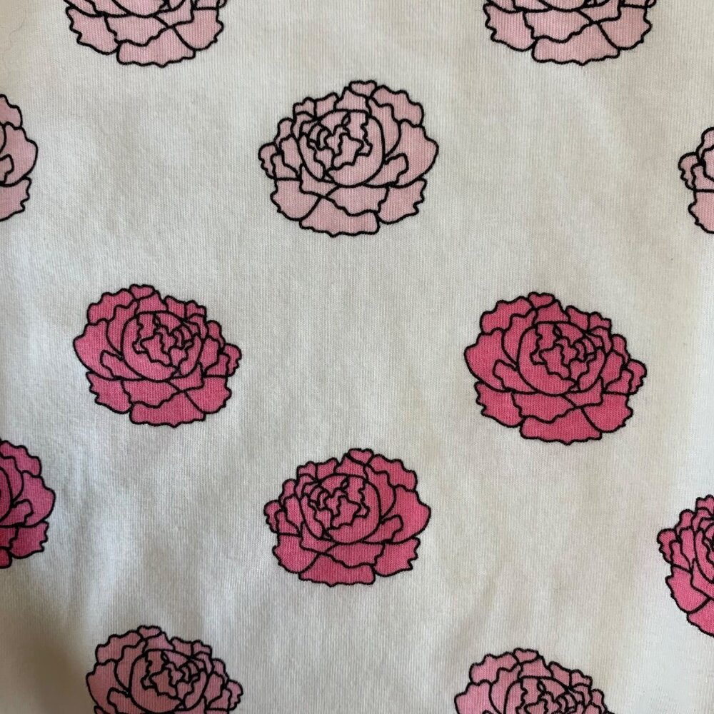 MONICA + ANDY Pink Floral Baby Bodysuit Girls 12-18 Organic Cotton Onesie Romper - Picture 4 of 5